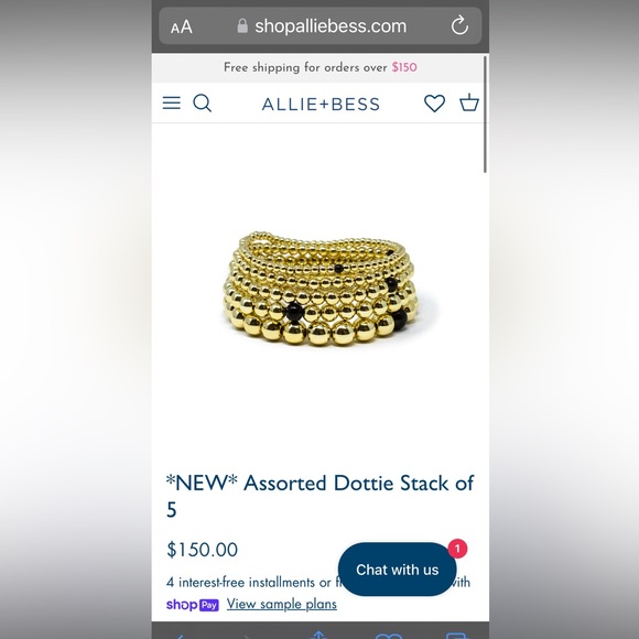 Allie + Bess Jewelry - Allie + Bess Assorted Dottie Stack of 5 / Waterproof Size A - 6.75 in / like new